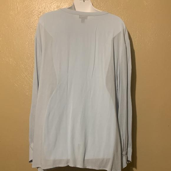 #43 A N A size XXL light blue top small mini brown buttons - Picture 2 of 4